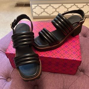 Tory Burch Lug Sole Heeled Sandal - sz 8
